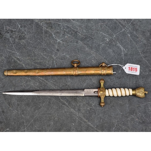 1815 - A WWII German Naval officer's dagger and sheath, by Puma Solingen, (tip of blade ground).... 