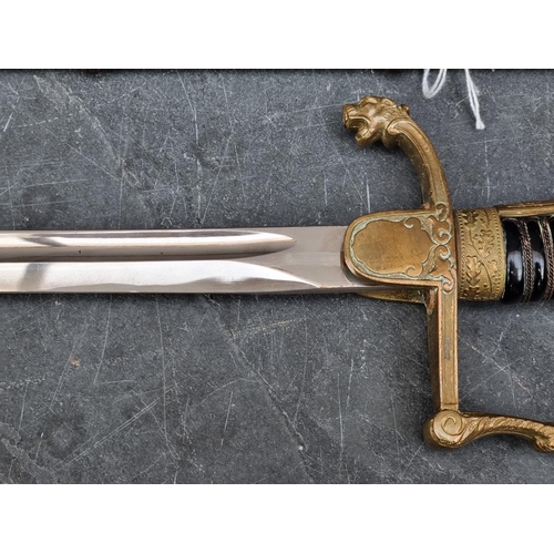 1820 - A WWII German army officer's sword, by E & F Horster, Solingen, with crossed swords and swastika... 