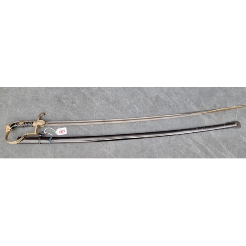 1821 - A very rare German early SS army pattern sword and scabbard, with leopard head pommel, probably by E... 