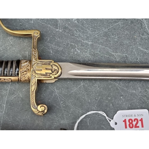 1821 - A very rare German early SS army pattern sword and scabbard, with leopard head pommel, probably by E... 