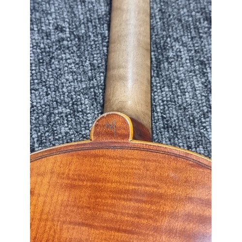 1709 - A good antique Continental violin, probably French, with 14in one piece back.