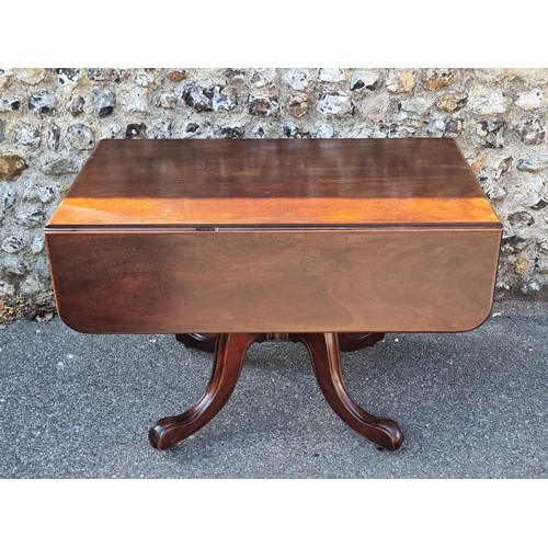 1085 - A Victorian mahogany pedestal Pembroke table, 105cm wide.