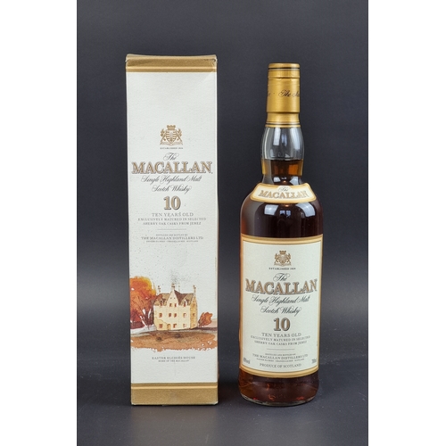  A 70cl bottle of The Macallan 10 year old Whisky, in card box.