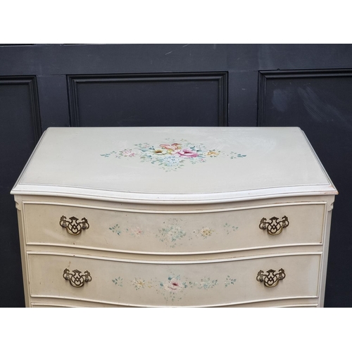 1009 - A cream painted chest of drawers, 77.5cm wide.