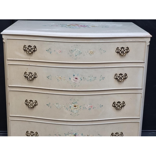 1009 - A cream painted chest of drawers, 77.5cm wide.