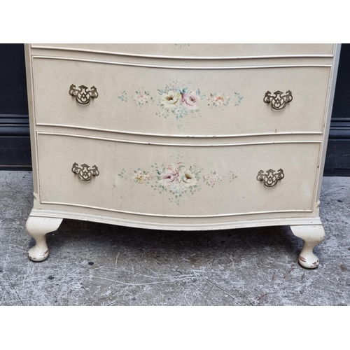 1009 - A cream painted chest of drawers, 77.5cm wide.