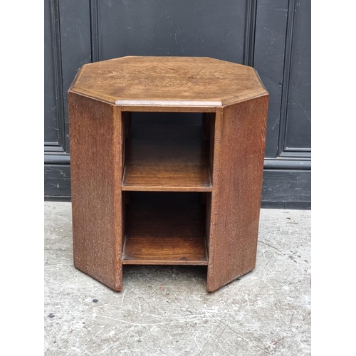 1068 - A 1930s oak octagonal occasional table, 50.5cm wide.