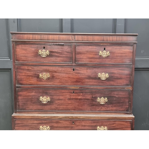 1069 - A diminutive George III mahogany chest on chest, 157.5cm high x 104cm wide.