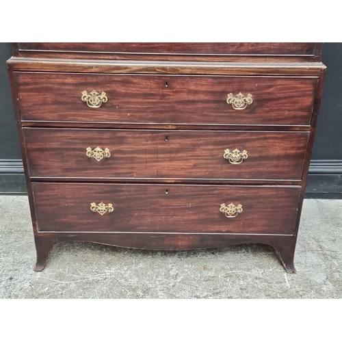 1069 - A diminutive George III mahogany chest on chest, 157.5cm high x 104cm wide.