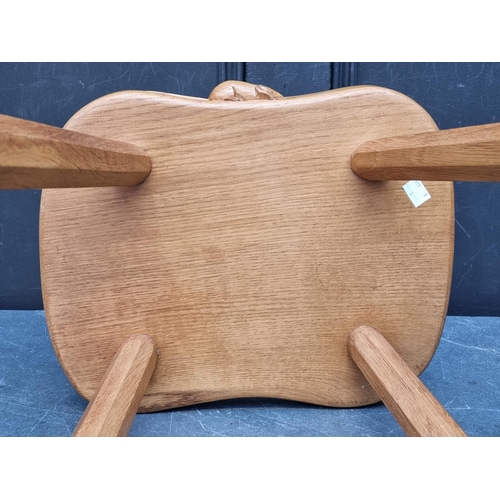 1072 - A Robert 'Mouseman' Thompson four legged cow stool, 37.5cm wide.