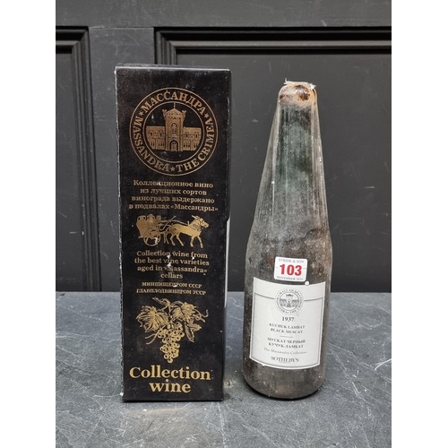 103 - A bottle of Kuchuk Lambat Black Muscat, 1937, Massandra Collection.