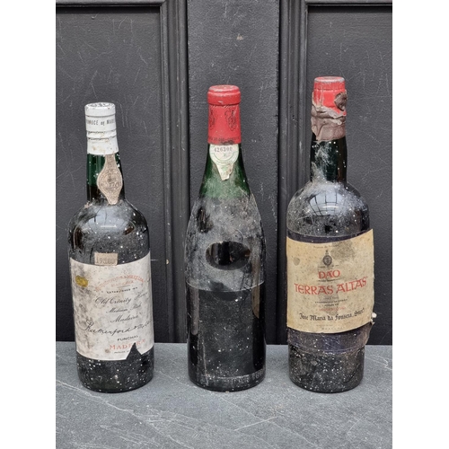 121 - A 75cl bottle of Terra Altas Dao; together with an old bottle 75cl bottle of Madeira; and another bo... 