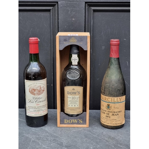 122 - A 75cl bottle of Dow's 10 year old Tawny Port, in owc; together with a 75cl bottle of Chateau La Cou... 