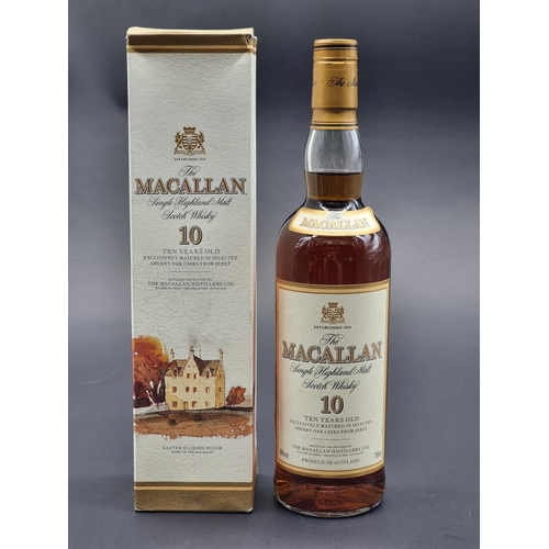 13 - A 70cl bottle of The Macallan 10 year old Whisky, in card box.