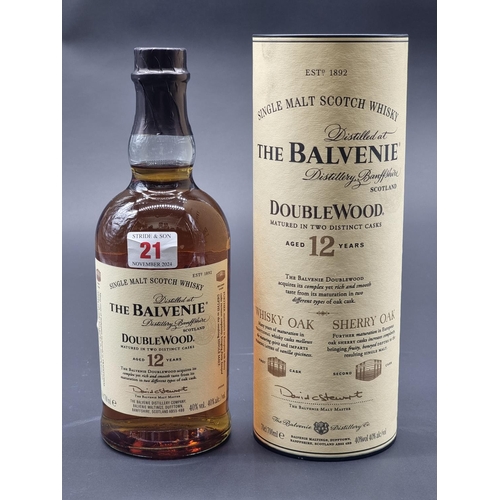 21 - A 70cl bottle of The Balvenie 'DoubleWood' 12 year old Whisky, in card tube.