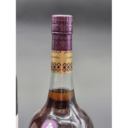 38 - A 70cl bottle of Courvoisier VSOP Cognac; together with a 75cl bottle of Claret, Fortnum & Mason... 