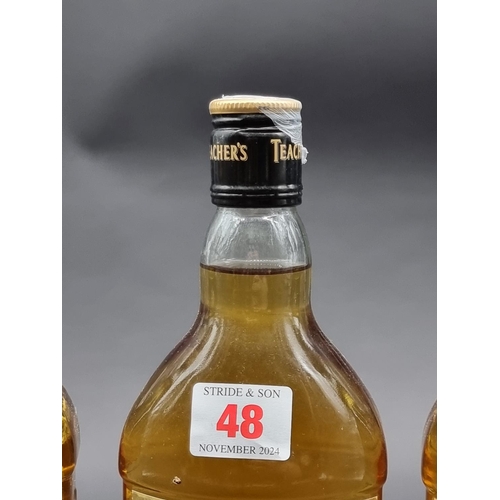 48 - Three 1 litre bottles of Teacher's blended Whisky. (3)