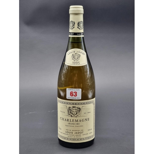 63 - A 75cl bottle of Charlemagne Grand Cru, 1995, Louis Jadot.