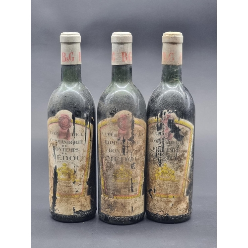 89 - Three 75cl bottles of Cuvee de la Commanderie du Bontemps, 1961, Barton & Guestier. (3)... 