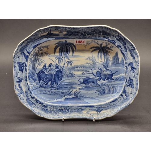 1481 - A 19th century Spode 'Hunting a Buffalo' pattern serving dish, from the 'Indian Sporting' series, 31... 