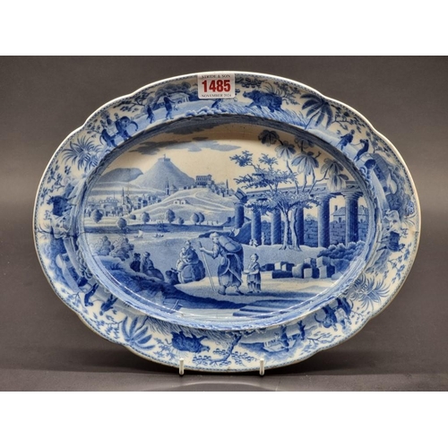 1485 - A 19th century Spode 'Citadel of Corinth' pattern oval meat plate, from the 'Caramanian' series... 