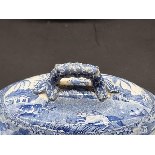 1487 - A 19th century Spode 'Dead Hog' pattern sauce tureen and cover, from the 'Indian Sporting' seri... 