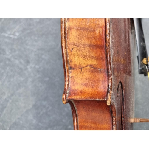 1492 - A 19th century violin, labelled 'Made by George Craske (Born 1797, Died 1888), and Sold by William E... 