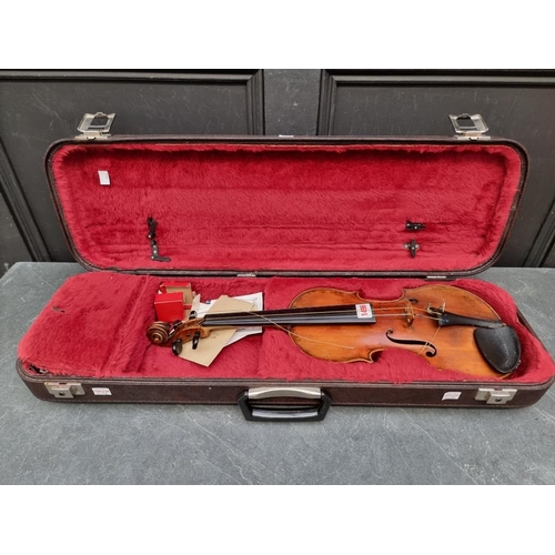 1496 - A fine late 18th/early 19th century continental violin, possibly by Vincenzo Panormo, with 14in two-... 