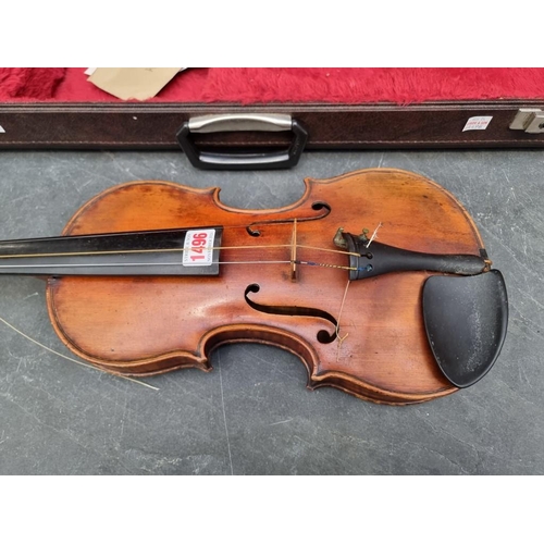 1496 - A fine late 18th/early 19th century continental violin, possibly by Vincenzo Panormo, with 14in two-... 