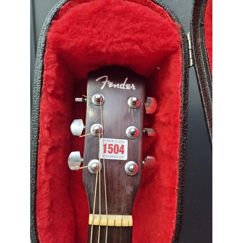 1504 - A Fender acoustic guitar, in padded case.