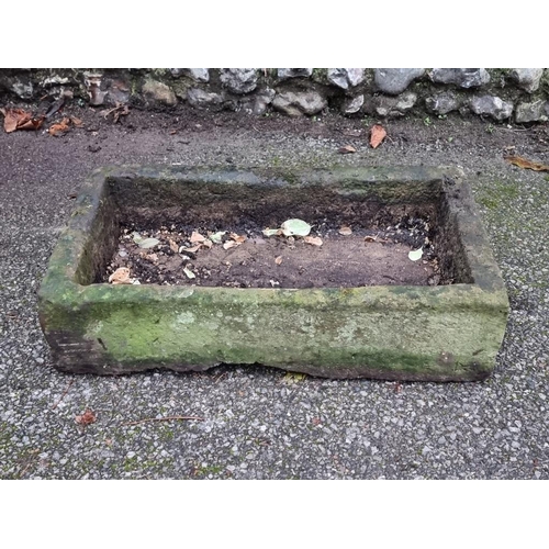 1542 - An old sandstone trough, 69 x 39cm.