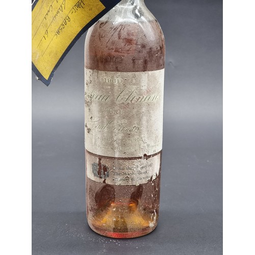 116 - A bottle of Chateau Climens, Haut Barsac, 1961.