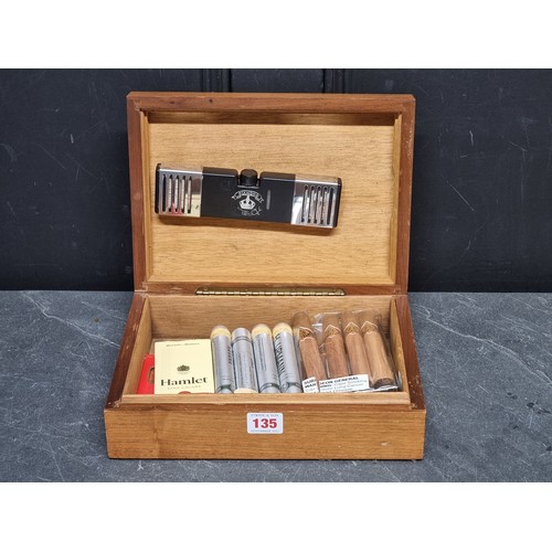 135 - Cigars: four H Upmann 'Corona Major', each in metal tube; and twenty other various; together with a ... 