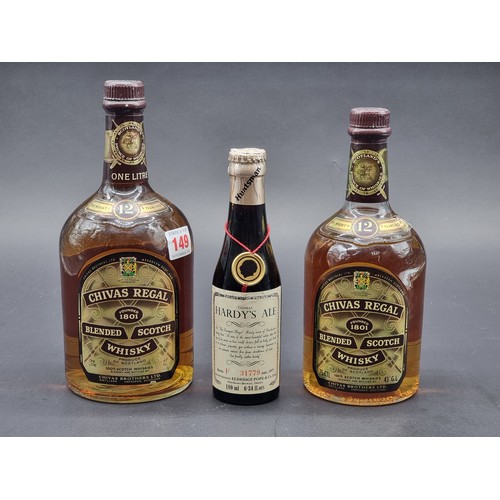 149 - A one litre bottle of Chivas Regal 12 year old blended whiskey; together with another 75cl example; ... 