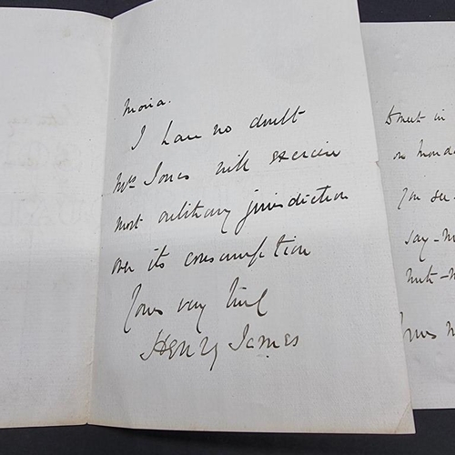 205 - HENRY JAMES (Politician): 2 ALS from Henry James addressed 'My Dear Duchess', both undated on paper ... 