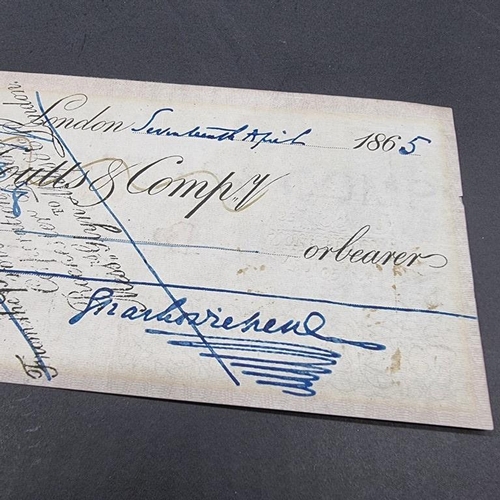 210 - CHARLES DICKENS: printed cheque drawn from Coutts Bank for the sum of £80, dated 17th Apr... 