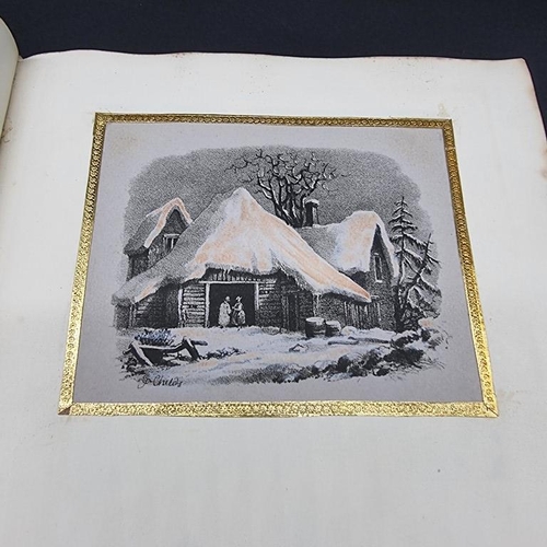 214 - SCRAP ALBUM: Margaret Jordan: album amicorum of watercolours, prints and poetry, 1829 and later: con... 