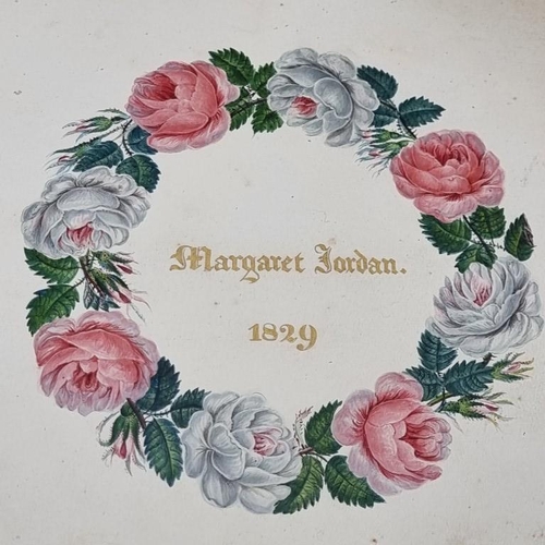 214 - SCRAP ALBUM: Margaret Jordan: album amicorum of watercolours, prints and poetry, 1829 and later: con... 