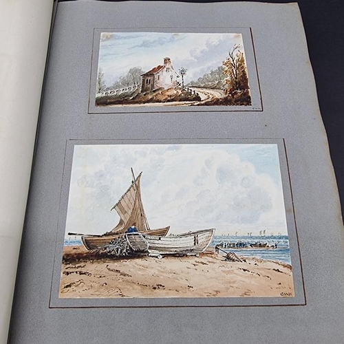 214 - SCRAP ALBUM: Margaret Jordan: album amicorum of watercolours, prints and poetry, 1829 and later: con... 