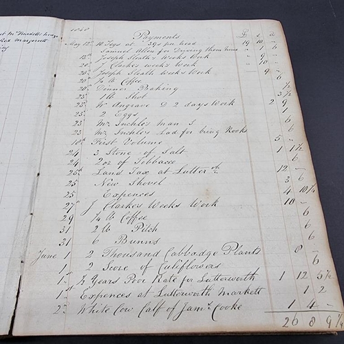 218 - WILLIAM WOODCOCK, FARMER: manuscript account book, c.1848-72: details noted include expenses at... 