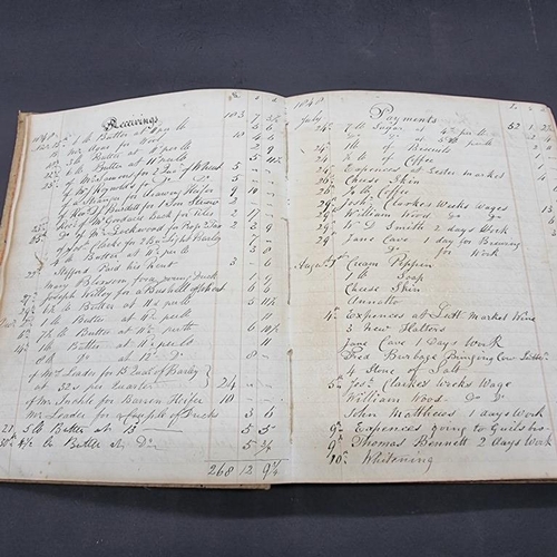 218 - WILLIAM WOODCOCK, FARMER: manuscript account book, c.1848-72: details noted include expenses at... 