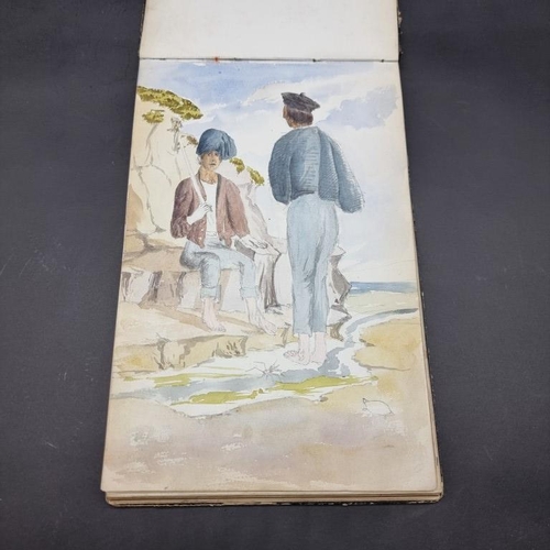 220 - MALTA: MEDLYCOTT (Edward B): album of pencil sketches and watercolours dated December 1st 1854, some... 