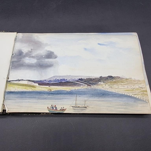 220 - MALTA: MEDLYCOTT (Edward B): album of pencil sketches and watercolours dated December 1st 1854, some... 