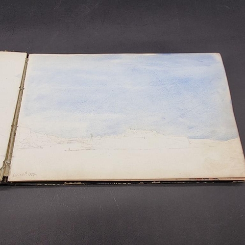 220 - MALTA: MEDLYCOTT (Edward B): album of pencil sketches and watercolours dated December 1st 1854, some... 