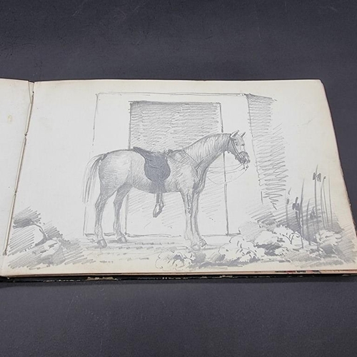 220 - MALTA: MEDLYCOTT (Edward B): album of pencil sketches and watercolours dated December 1st 1854, some... 