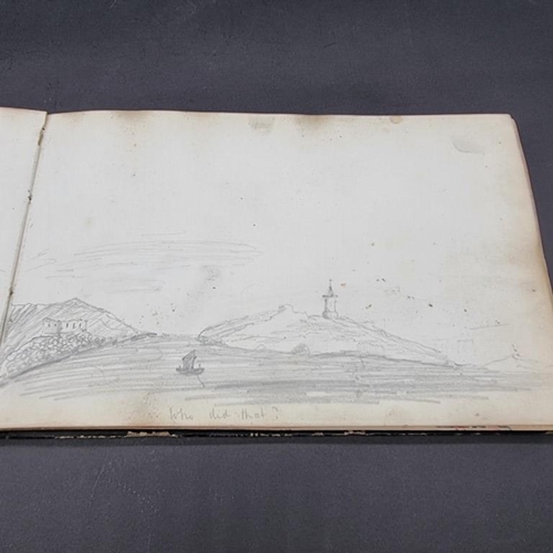 220 - MALTA: MEDLYCOTT (Edward B): album of pencil sketches and watercolours dated December 1st 1854, some... 