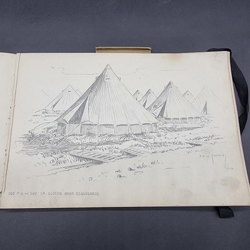 222 - SKETCHES BY POW SCHMITZ: an album of drawings by a German POW at the end of World War I and aft... 