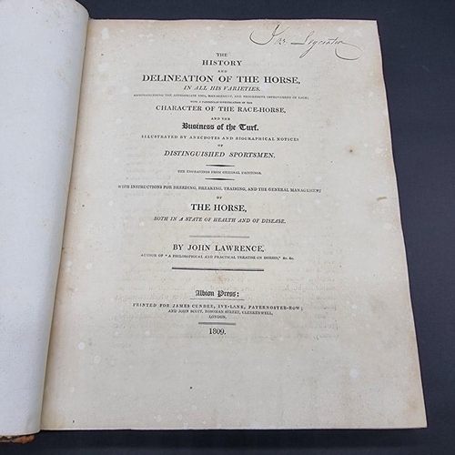 225 - LAWRENCE (John): 'The History and Delineation of the Horse, in all his varieties..': Albion Press, p... 