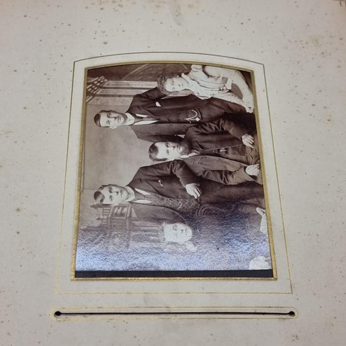 227 - CARTE DE VISITE: album of approx 225 CDV portraits, embossed brown morocco covers with metallic clos... 