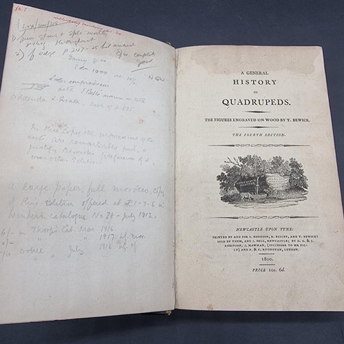 232 - BEWICK (Thomas, Illustrator): 'A General History of Quadrupeds..': Newcastle Upon Tyne, printed... 